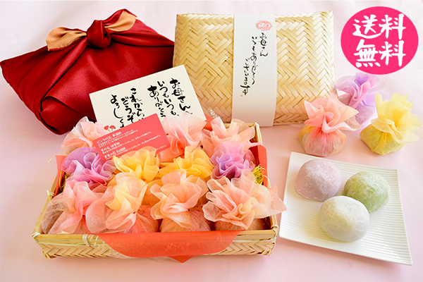 母の日に贈る 和菓子の花束籠盛りセット 送料無料 母の日 八雲だんご
